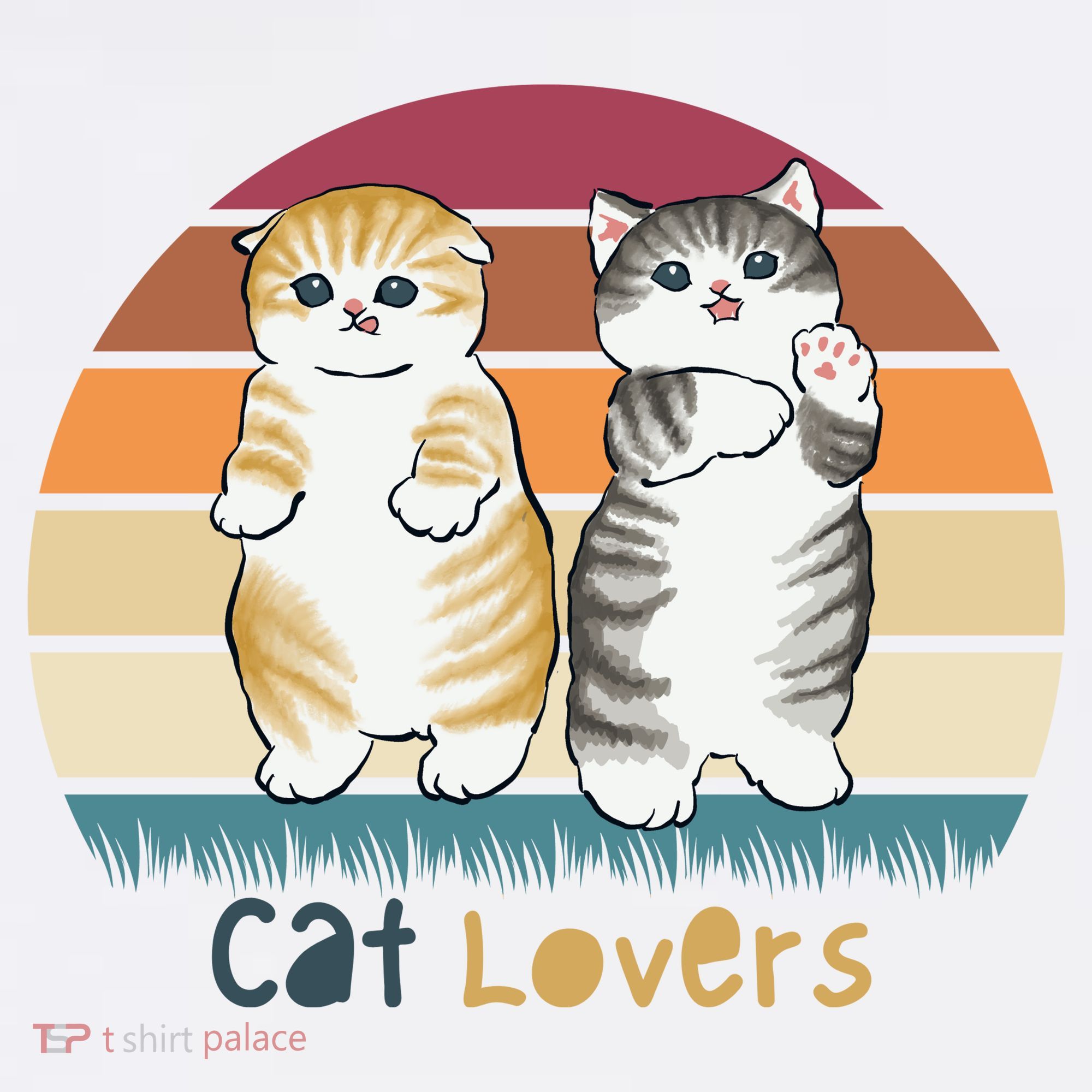 Cat Lovers Cute Retro Sunset Women's Long Sleeve Shirt