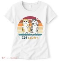 Cat Lovers Cute Retro Sunset Women's T-Shirt thumb 0