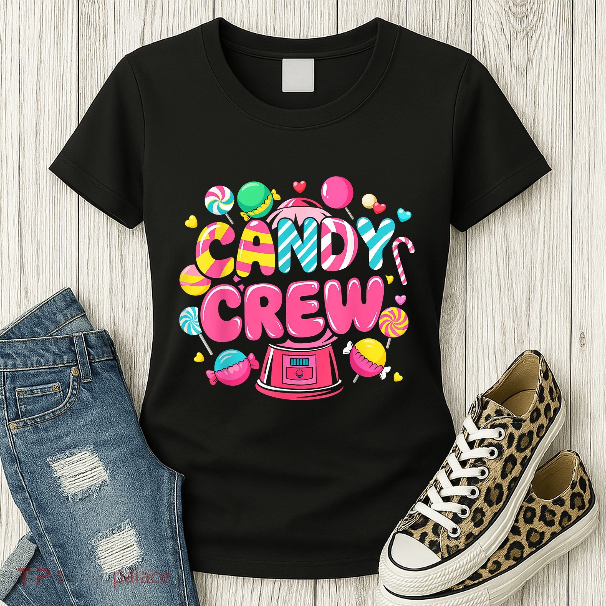 Candy Land Candy Crew Decorations Sweetie Candy Squad Party Women's T-Shirt