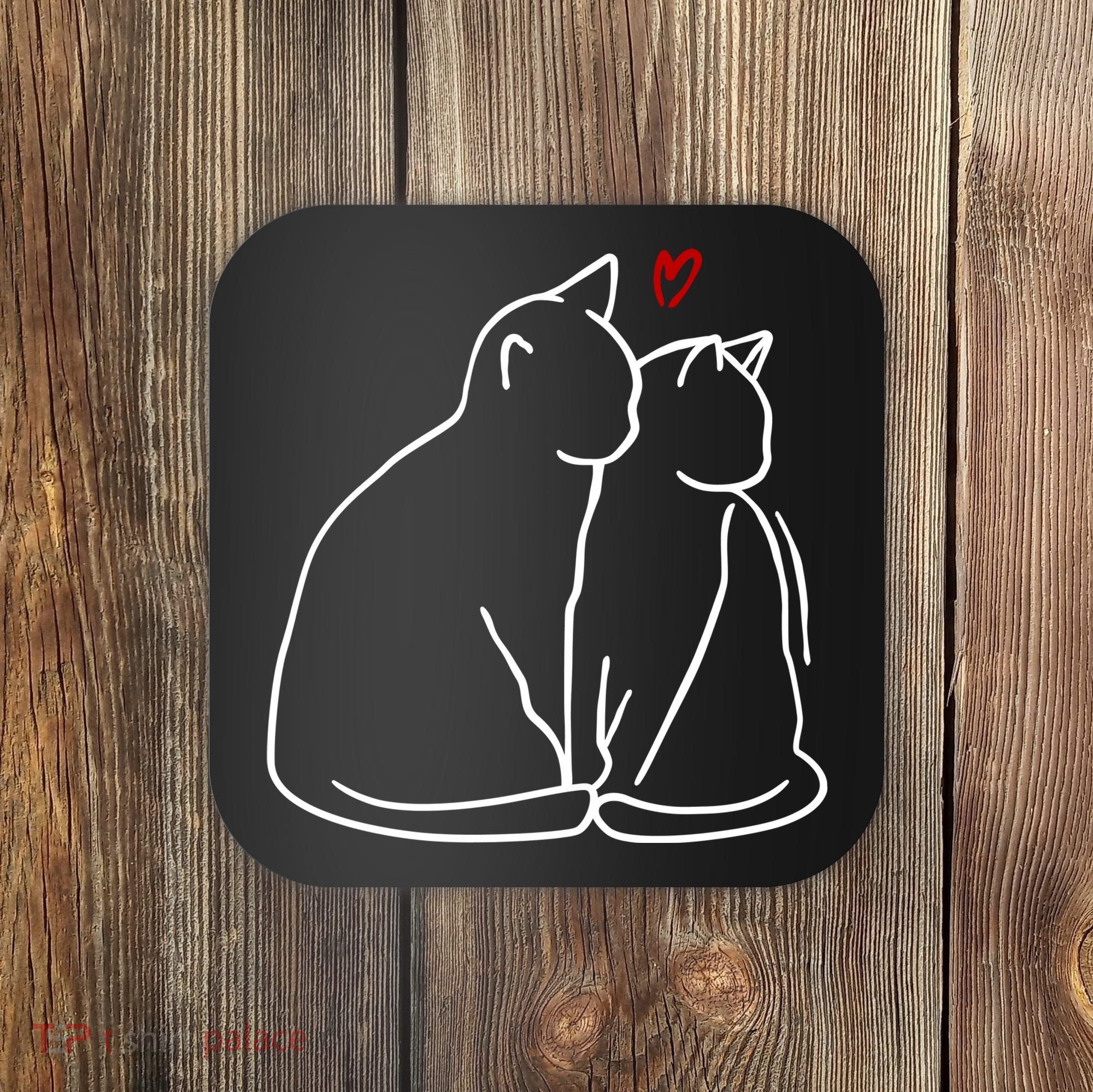 Cat Lover Cute Valentine Coaster