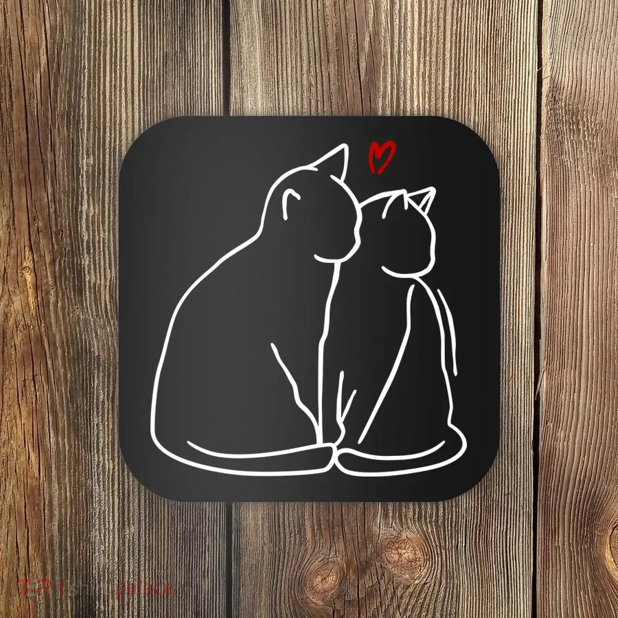 Cat Lover Cute Valentine Coaster