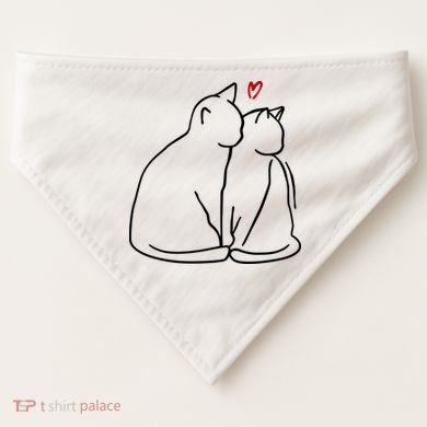 Cat Lover Cute Valentine USA-Made Doggie Bandana