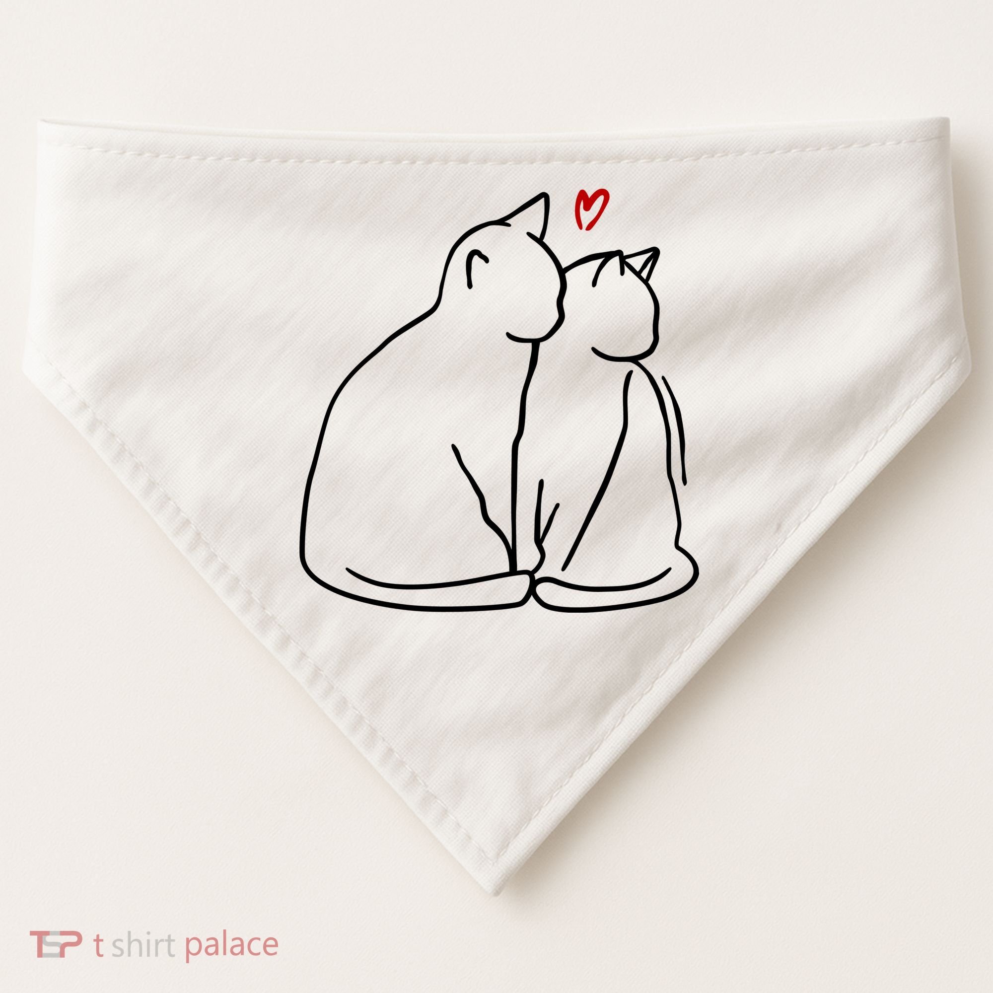 Cat Lover Cute Valentine USA-Made Doggie Bandana
