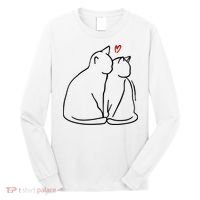 Cat Lover Cute Valentine Long Sleeve Shirt thumb 0