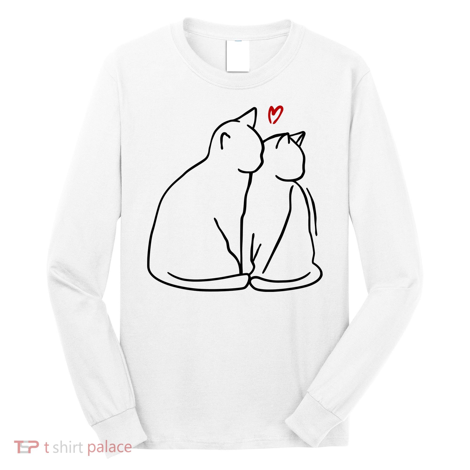 Cat Lover Cute Valentine Long Sleeve Shirt