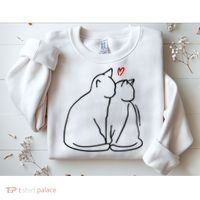 Cat Lover Cute Valentine Sweatshirt thumb 2