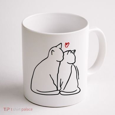 Cat Lover Cute Valentine Coffee Mug back