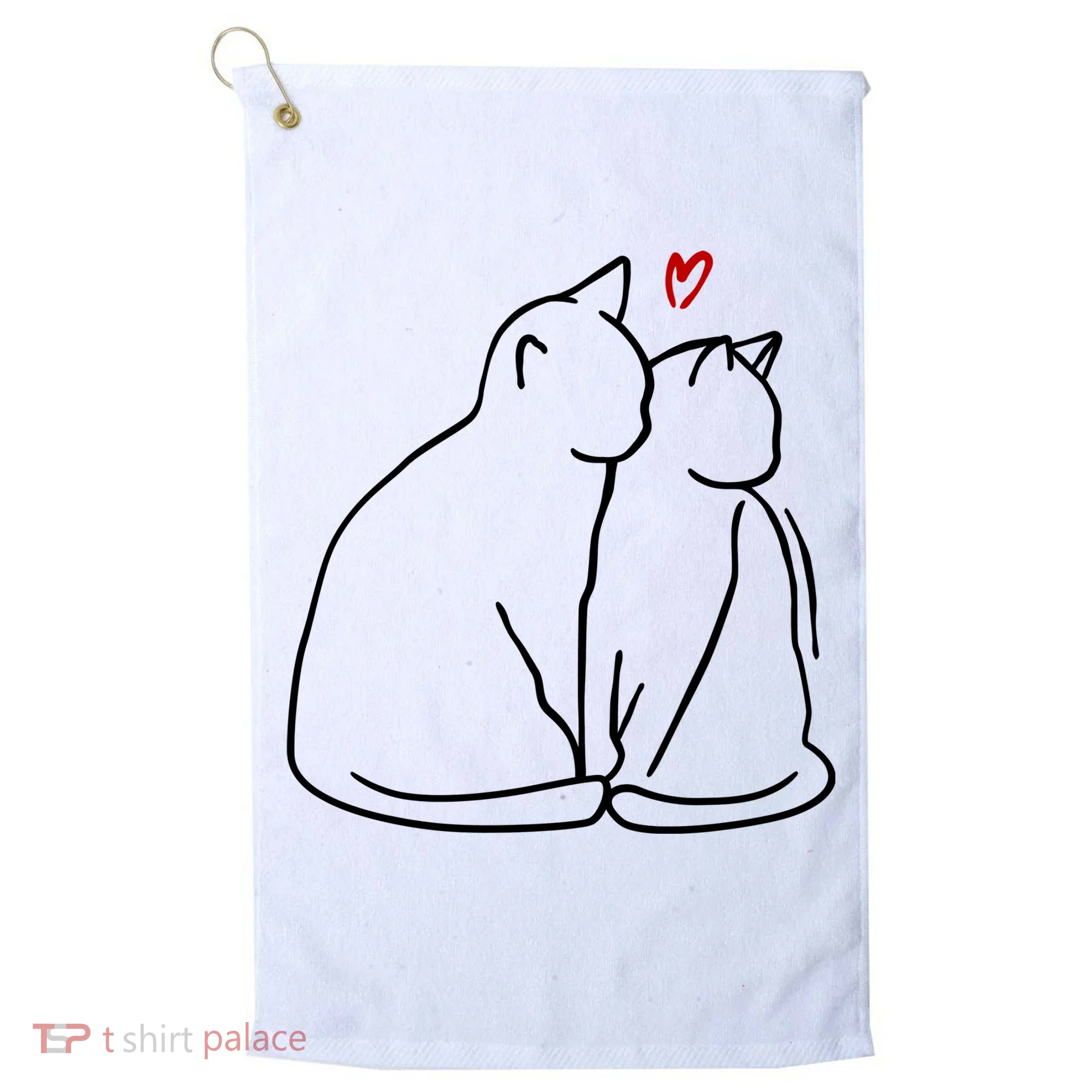 Cat Lover Cute Valentine Golf Towel