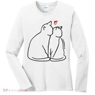 Cat Lover Cute Valentine Women's Long Sleeve Shirt