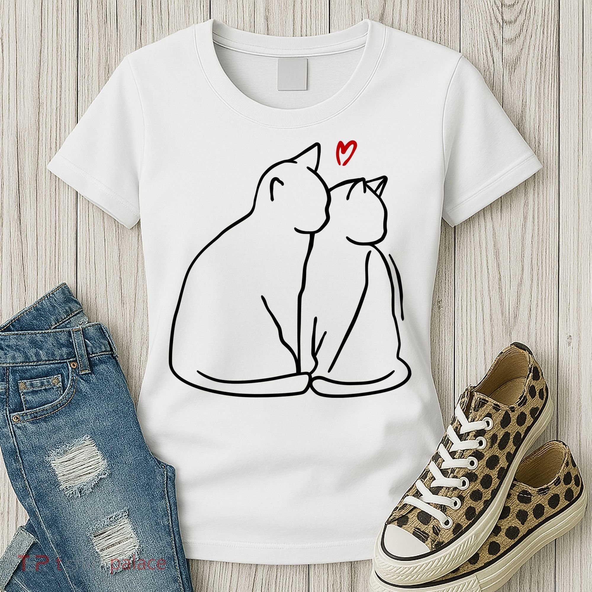 Cat Lover Cute Valentine Women's T-Shirt