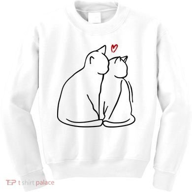 Cat Lover Cute Valentine Kids Sweatshirt