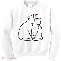 Cat Lover Cute Valentine Kids Sweatshirt thumb 0
