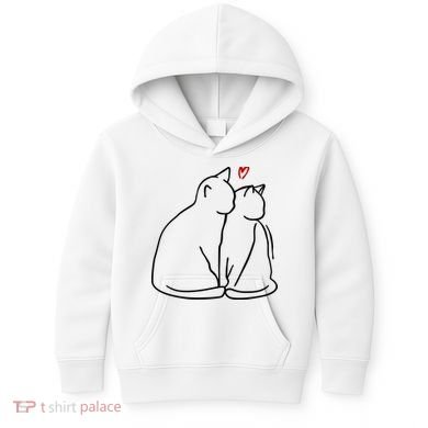 Cat Lover Cute Valentine Kids Hoodie