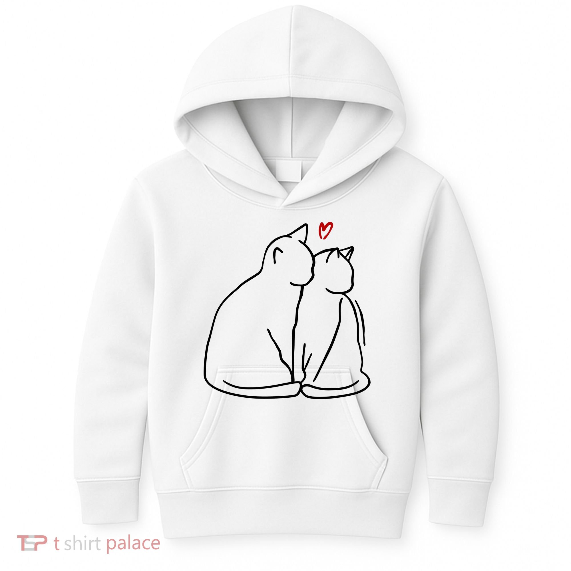 Cat Lover Cute Valentine Kids Hoodie