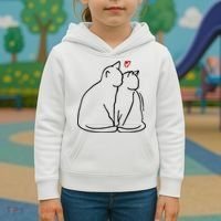 Cat Lover Cute Valentine Kids Hoodie thumb 3