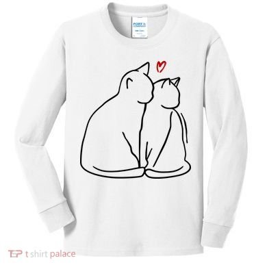 Cat Lover Cute Valentine Kids Long Sleeve Shirt