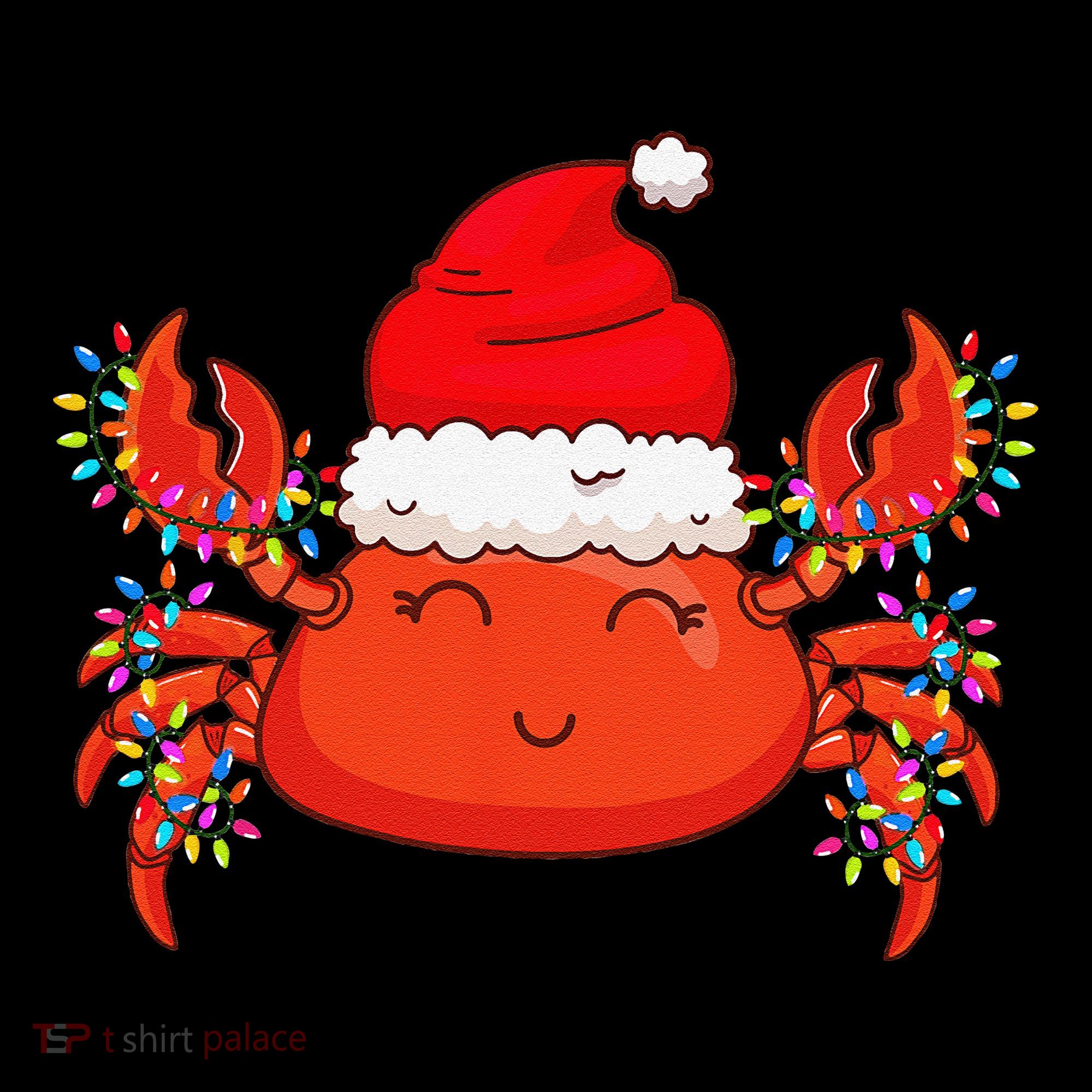 Christmas Lights Crab Wearing Xmas Hat Cute Crab Lover Coffee Mug