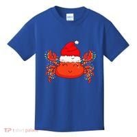 Christmas Lights Crab Wearing Xmas Hat Cute Crab Lover Kids T-Shirt thumb 0