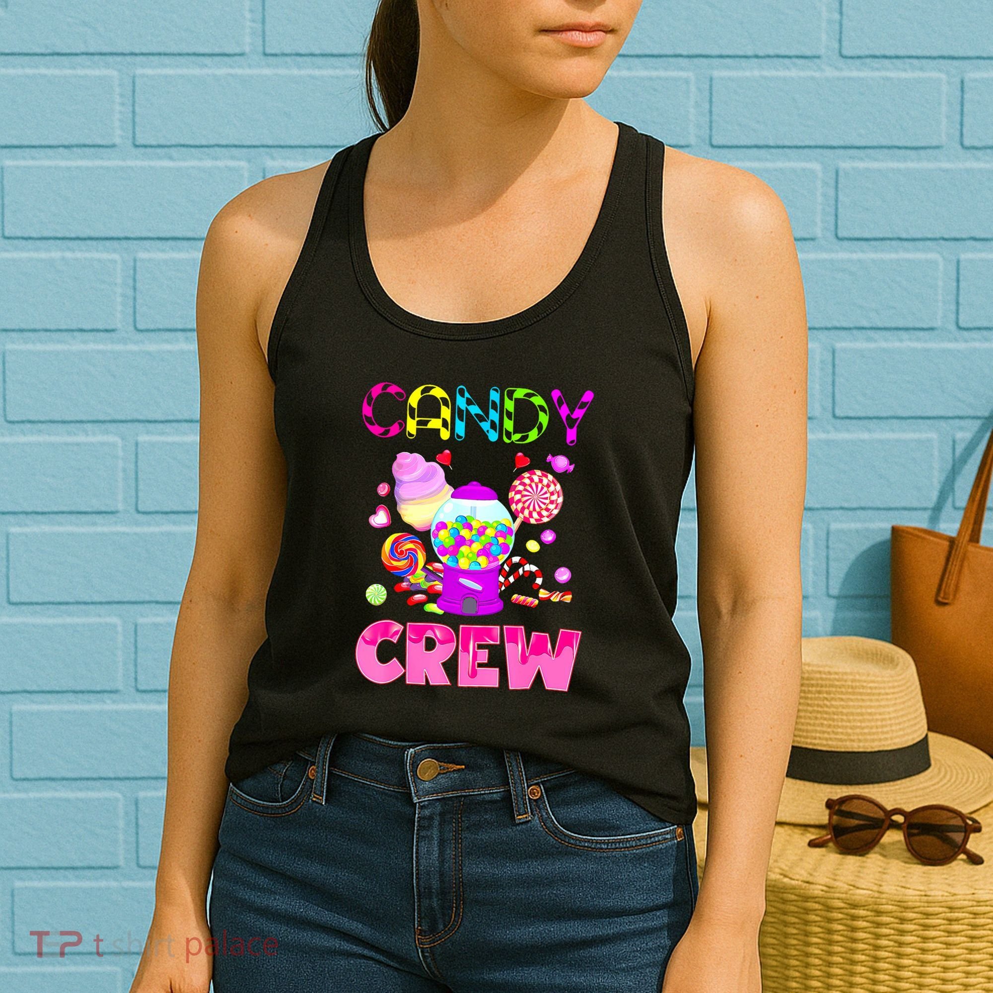 Candy Land Costume Women Candy Crew Sweetie Candy Squad Women's Tank Top