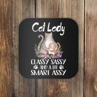 Cat Lady Classy Sassy And A Bit Smart Assy Cute Coaster thumb 0