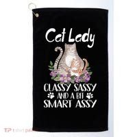 Cat Lady Classy Sassy And A Bit Smart Assy Cute Golf Towel thumb 0
