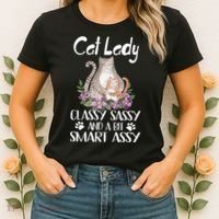 Cat Lady Classy Sassy And A Bit Smart Assy Cute Women's T-Shirt thumb 2