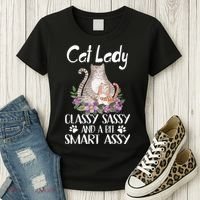 Cat Lady Classy Sassy And A Bit Smart Assy Cute Women's T-Shirt thumb 3