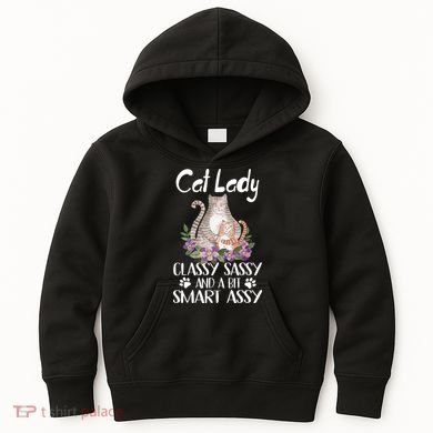 Cat Lady Classy Sassy And A Bit Smart Assy Cute Kids Hoodie
