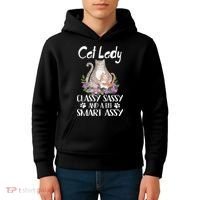 Cat Lady Classy Sassy And A Bit Smart Assy Cute Kids Hoodie thumb 4