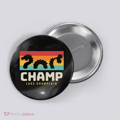 Champ Lake Champlain Monster American Folklore Button