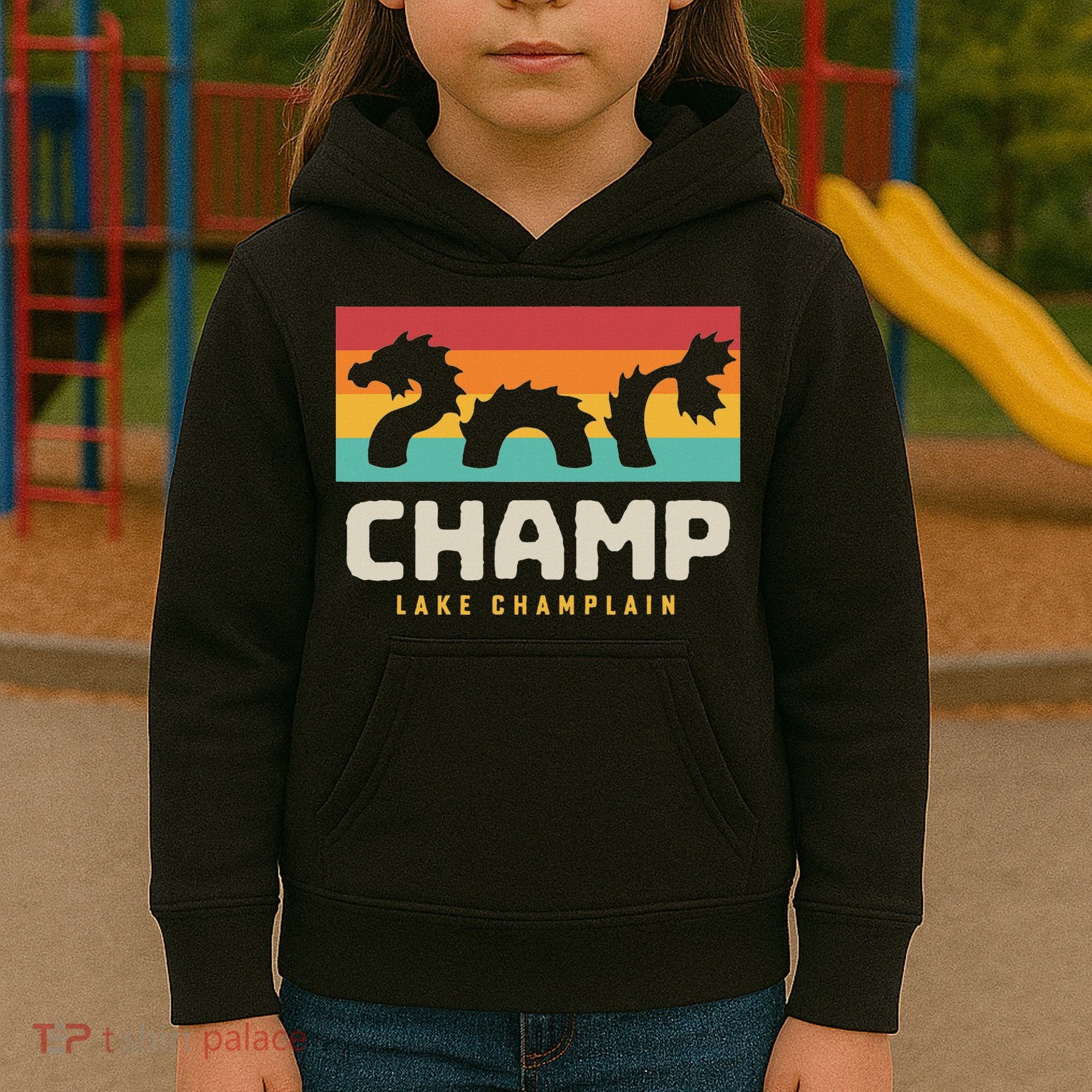 Champ Lake Champlain Monster American Folklore Kids Hoodie