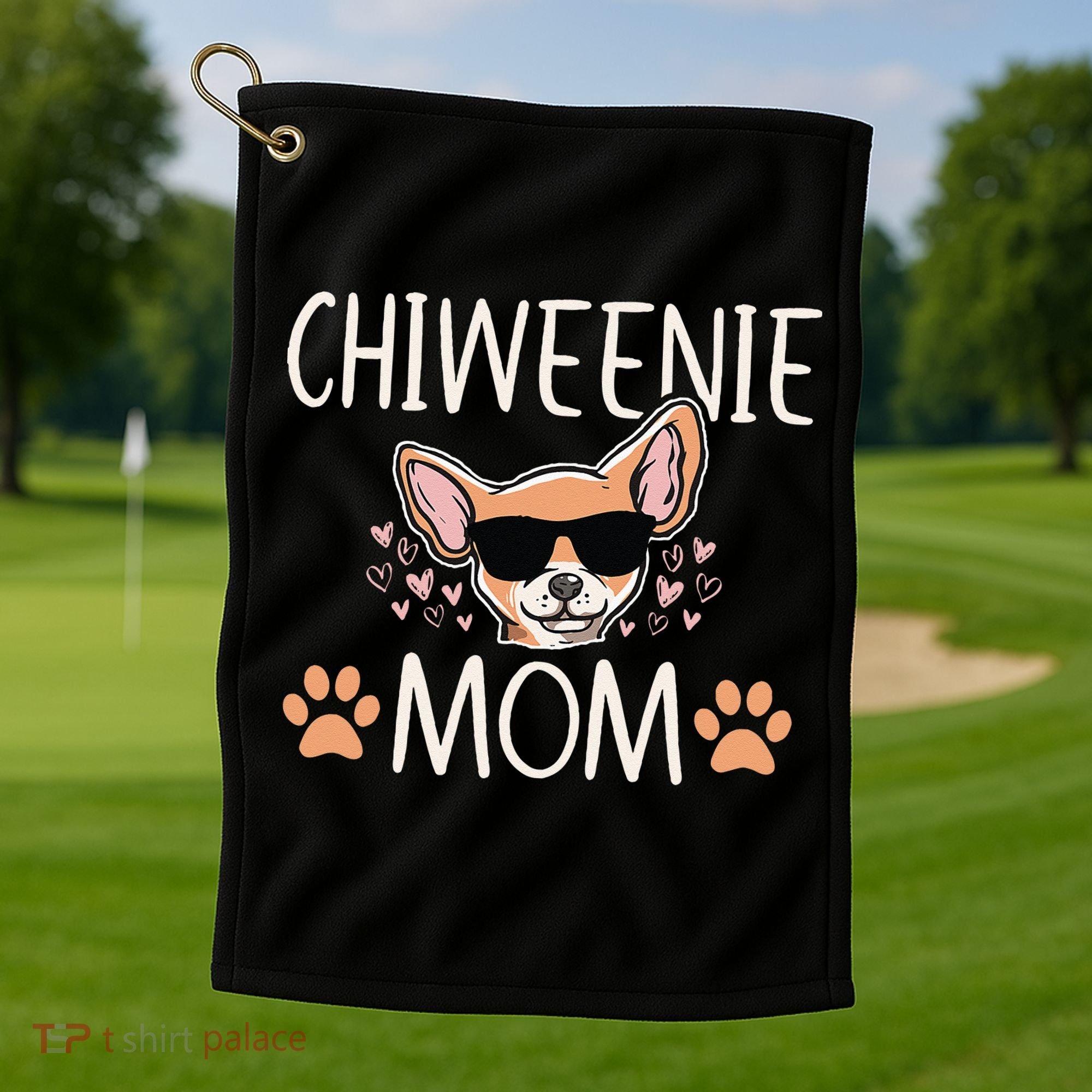 Chiweenie Love Cool Chihuahua Cute Dog Mom Owner Lover Golf Towel