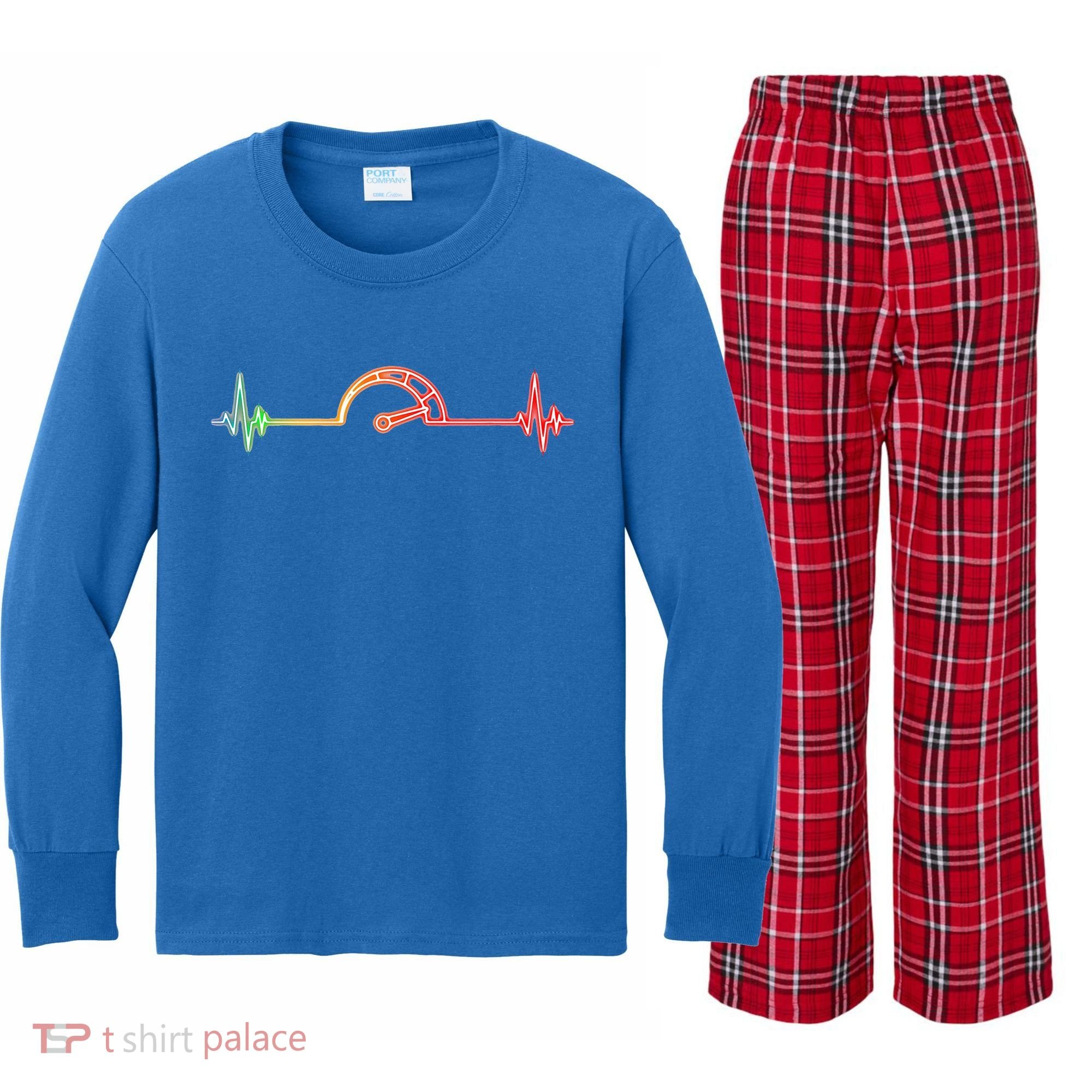 Car Lover Car Racing Speedometer Car Enthusiast Kids Long Sleeve Plaid Pajama Set