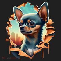 Chihuahua Lover Cute Puppy Peeking Through Cloth Deer Head Gift Women's Sweatshirt thumb 2
