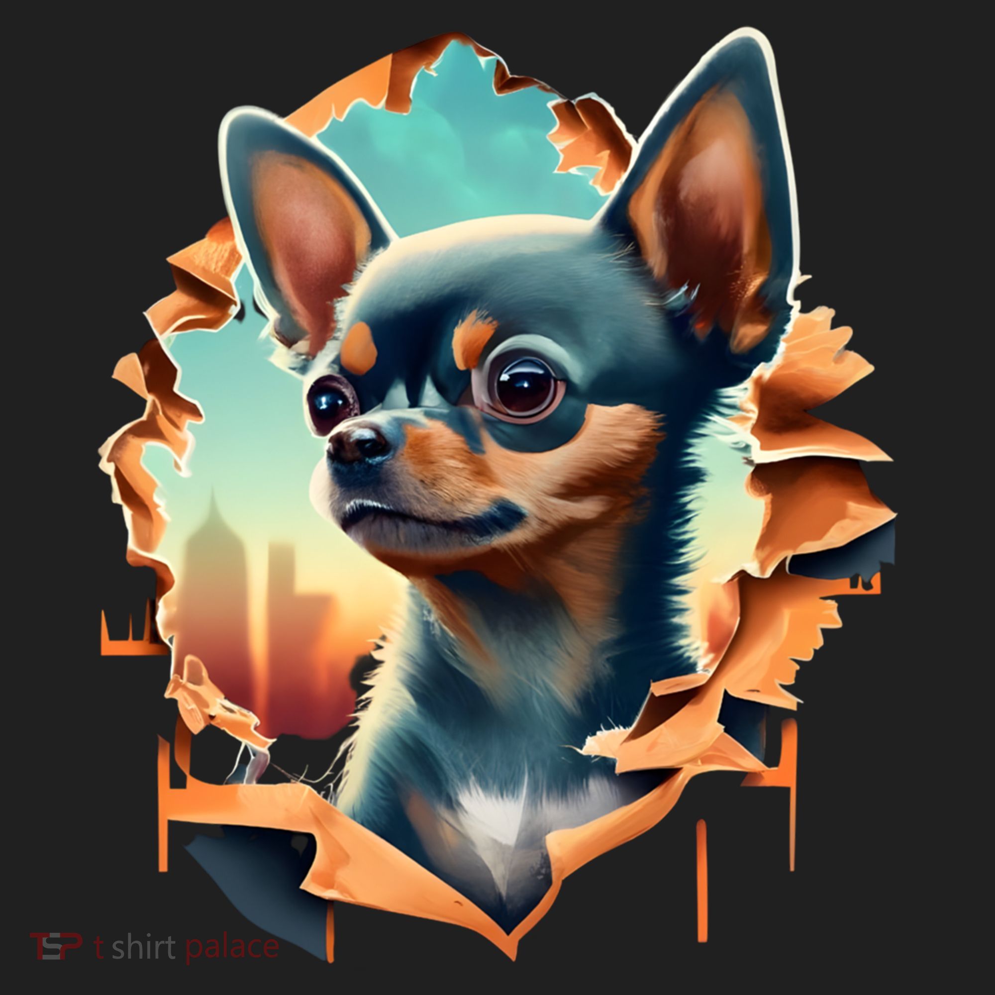 Chihuahua Lover Cute Puppy Peeking Through Cloth Deer Head Gift Women's Sweatshirt