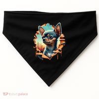 Chihuahua Lover Cute Puppy Peeking Through Cloth Deer Head Gift USA-Made Doggie Bandana thumb 0