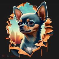 Chihuahua Lover Cute Puppy Peeking Through Cloth Deer Head Gift USA-Made Doggie Bandana thumb 2