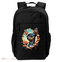 Chihuahua Lover Cute Puppy Peeking Through Cloth Deer Head Gift Backpack thumb 0