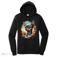 Chihuahua Lover Cute Puppy Peeking Through Cloth Deer Head Gift Women's Hoodie thumb 0