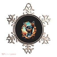 Chihuahua Lover Cute Puppy Peeking Through Cloth Deer Head Gift Ornament thumb 0