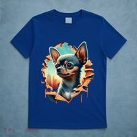 Chihuahua Lover Cute Puppy Peeking Through Cloth Deer Head Gift T-Shirt thumb 5