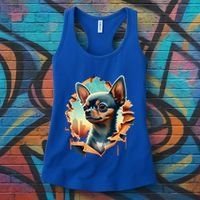 Chihuahua Lover Cute Puppy Peeking Through Cloth Deer Head Gift Women's Tank Top thumb 3