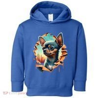 Chihuahua Lover Cute Puppy Peeking Through Cloth Deer Head Gift Toddler Hoodie thumb 0