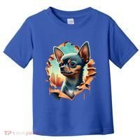 Chihuahua Lover Cute Puppy Peeking Through Cloth Deer Head Gift Toddler T-Shirt thumb 0