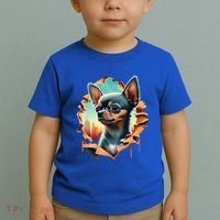 Chihuahua Lover Cute Puppy Peeking Through Cloth Deer Head Gift Toddler T-Shirt thumb 2