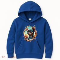 Chihuahua Lover Cute Puppy Peeking Through Cloth Deer Head Gift Kids Hoodie thumb 0