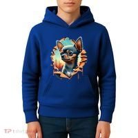 Chihuahua Lover Cute Puppy Peeking Through Cloth Deer Head Gift Kids Hoodie thumb 4
