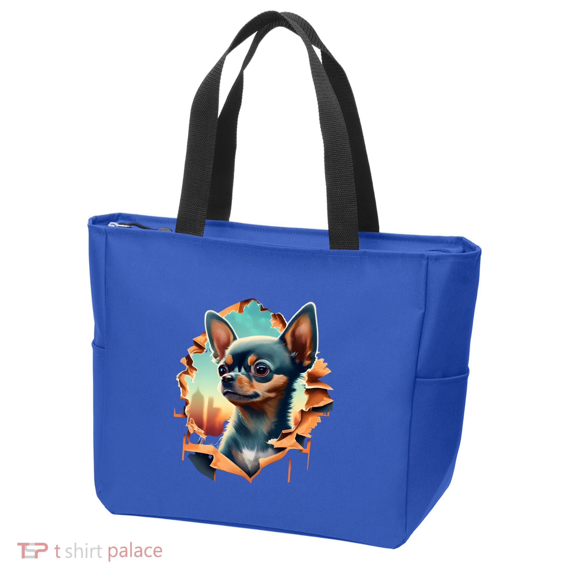 Chihuahua Lover Cute Puppy Peeking Through Cloth Deer Head Gift Tote Bag