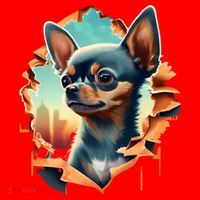 Chihuahua Lover Cute Puppy Peeking Through Cloth Deer Head Gift Santa Hat thumb 1
