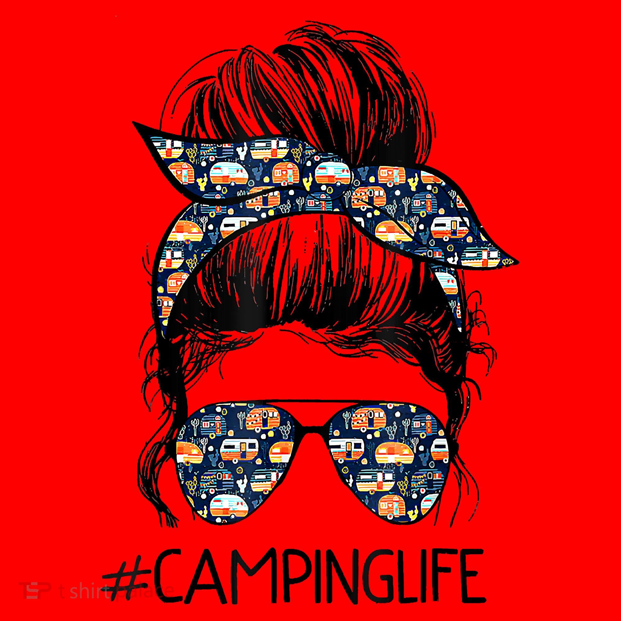 Camping Life Camping Lover Girl Outside Santa Hat